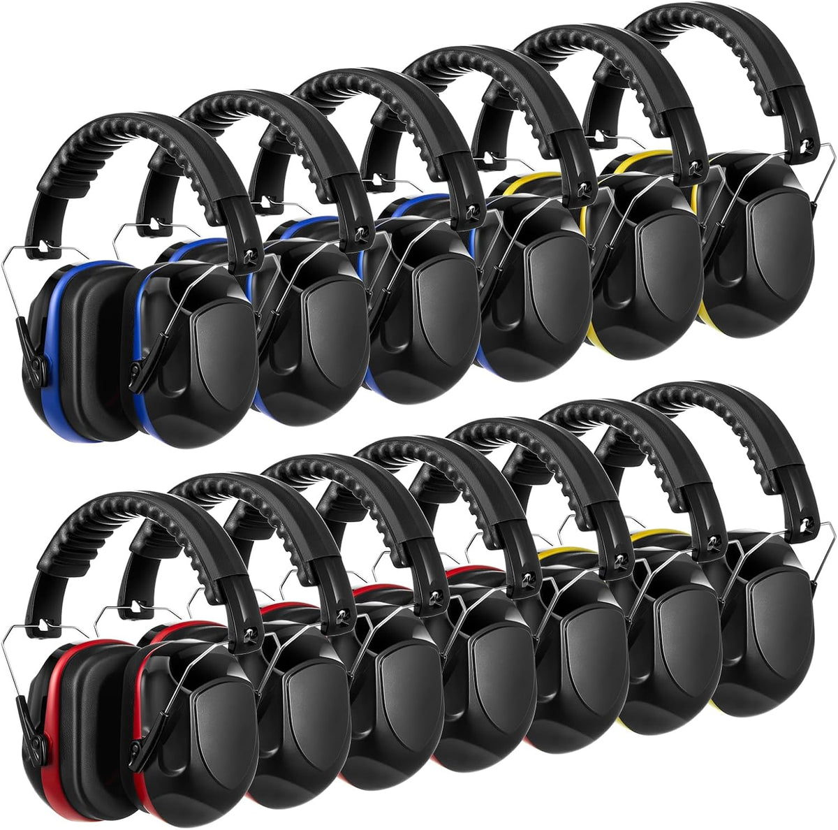 Amylove 12 Pcs Kids Ear Protection Noise Cancelling Headphones Ear Muffs Bulk 27db Adult Noise Reduction Hearing Earmuff(Universal Fit (kids & Adults),Shooting Style,Black Color)