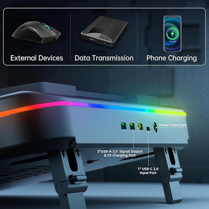 Cooling Pad for Acer Predator Triton NEO 16 PTN16 51 Gaming LaptopCooler with Powerful Turbo Cooling Fan Can Fast Cooling CPU+GPU 40°CVariable Speed6 RGB Light ModeTouch ControlLCD Screen