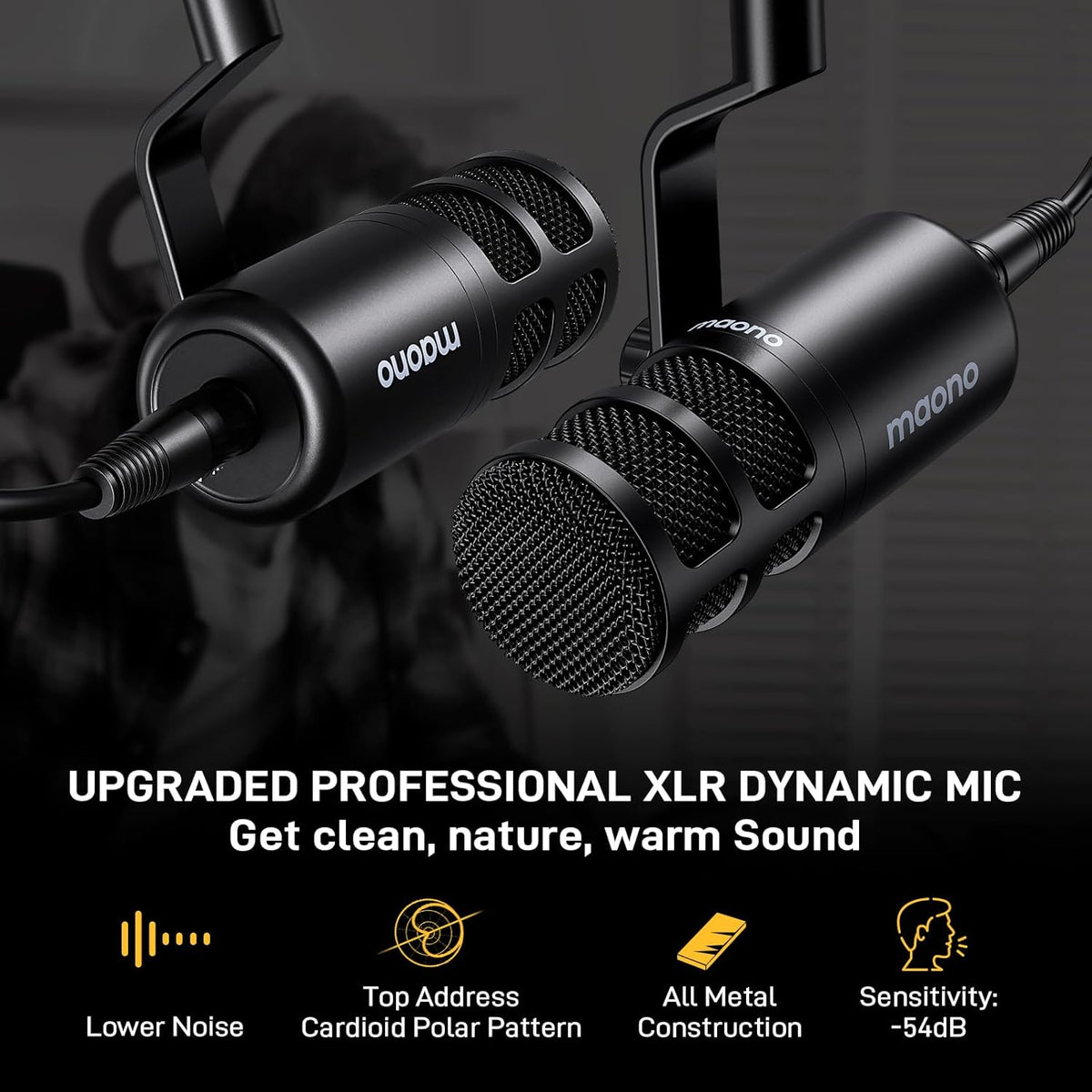 MAONO Podcast Equipment Bundle for 2: Audio Interface Mixer with 2 XLR Dynamic Mic and 2 Headphone Noise Reduction Podcast Streaming MaonoCaster E2 Gen2