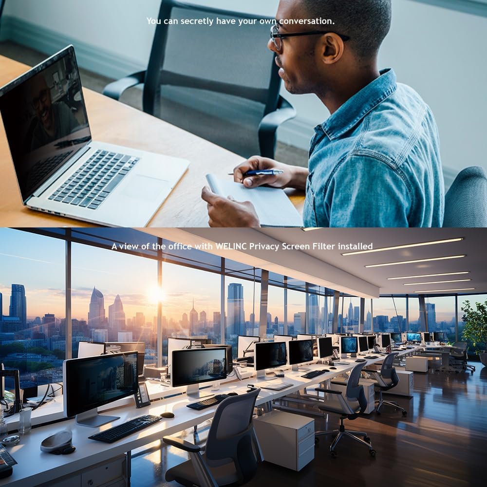 20.0 Inch - 16:9 Aspect Ratio - Computer Privacy Screen Filter for Widescreen Monitor - Anti-Glare - Anti-Scratch Protector Film - Please Measure Carefully