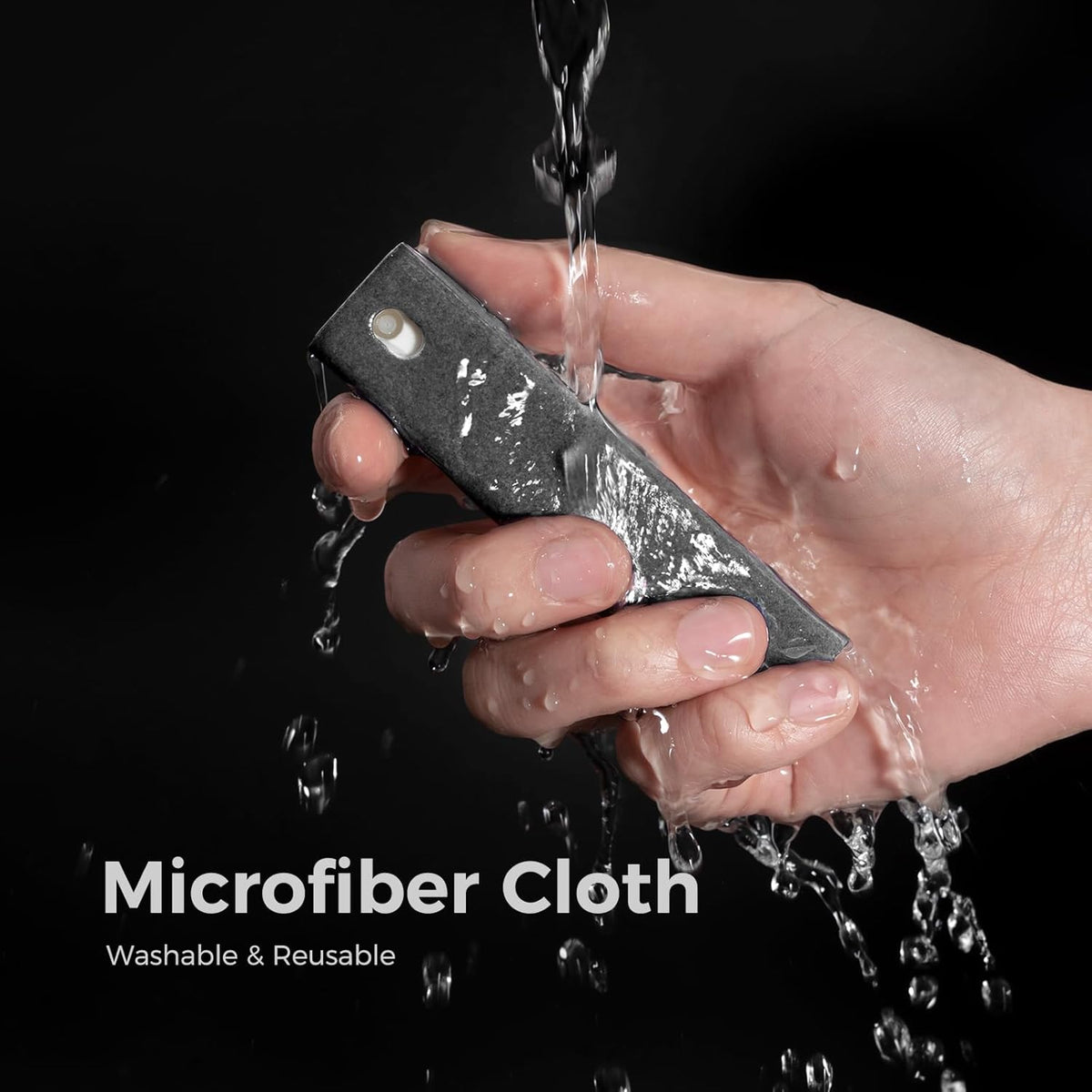 CLICK CLEAN 2Pcs Screen Cleaner, Fingerprint Proof Mist Cleaner Spray, All-in-One Cleaner with Microfiber for All Phones, Laptop and Tablet Screens (Grey + Dark Blue)
