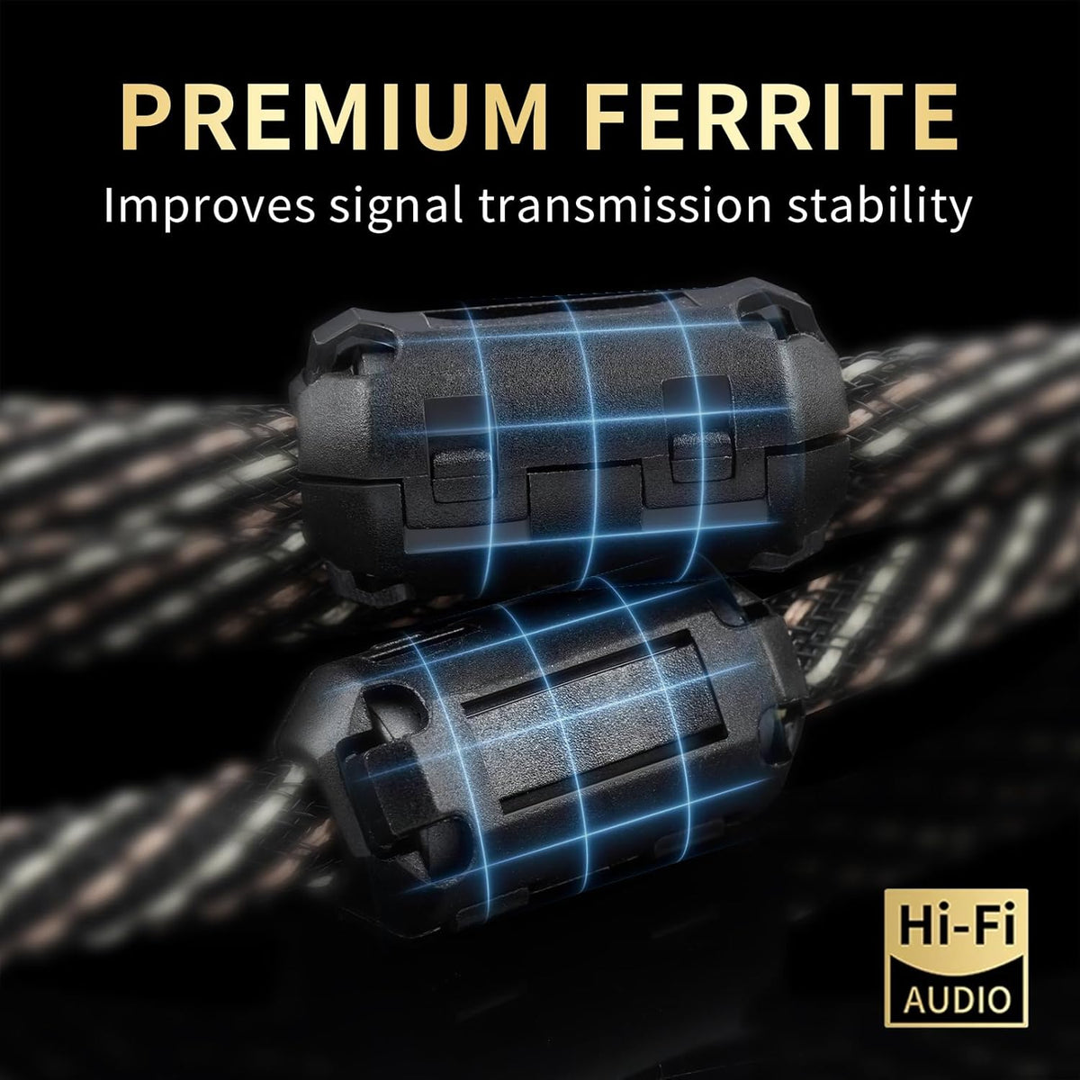 1.64ft 2RCA Male,15 AWG,4N Core,24K Player,Turntable(1.64ft/0.5m) Audiophile HiFi Audio RCA Cables - Male to OFC