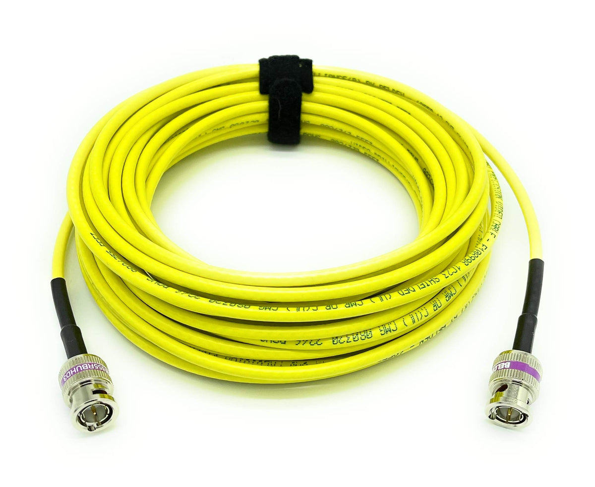 AV-Cables 12G 4K HD SDI BNC - BNC Cable 4855R Mini RG59 (3ft, Yellow)