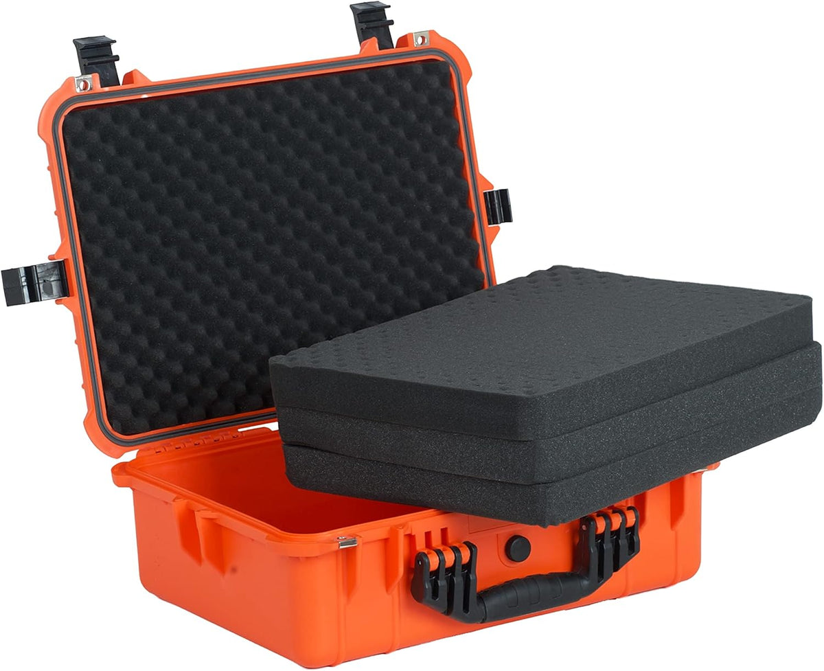 MEIJIA Portable Waterproof Protective Case,Hard Camera Case,Customized Fit Foam Inserted, Elegant Black,Fit for Camera, Equipments, Lens,Drones(Black)