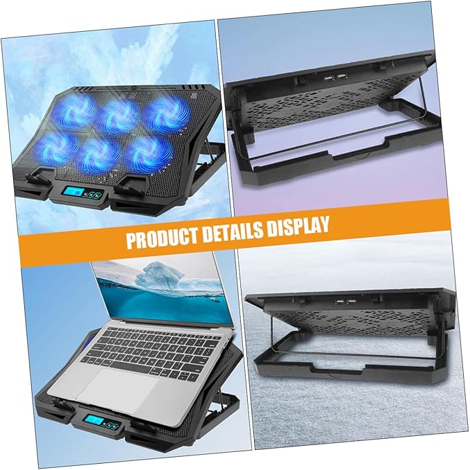 Laptop Cooling Pad 15.6 Inch Laptop Stand Cooler with Quiet Fan Adjustable Speed Blue Light for Notebook Cooling and Overheat Prevention
