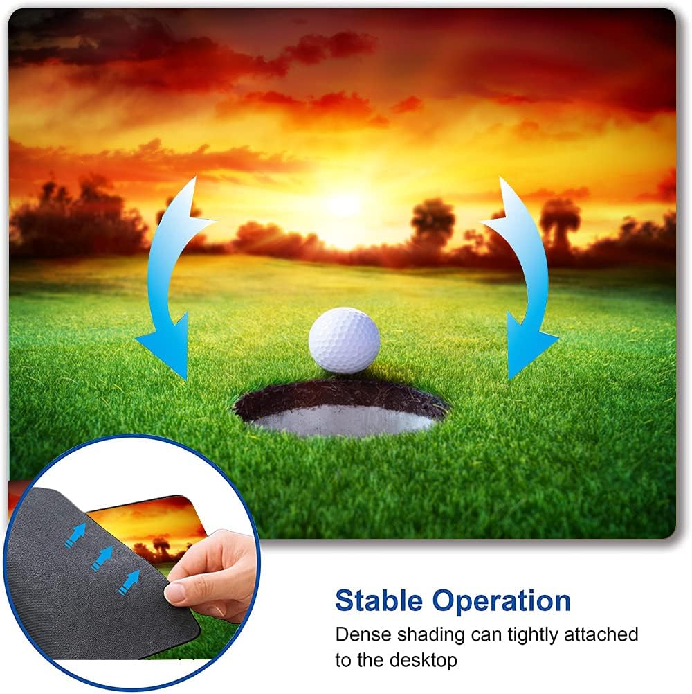 Mouse Pad, Ball in Hole Golf Mouse Pad Rectangle Custom Designs, Waterproof Anti-Slip Rubber Mousepad Office Accessories Desk Decor Wireless Mouse Pads for Computers Laptop
