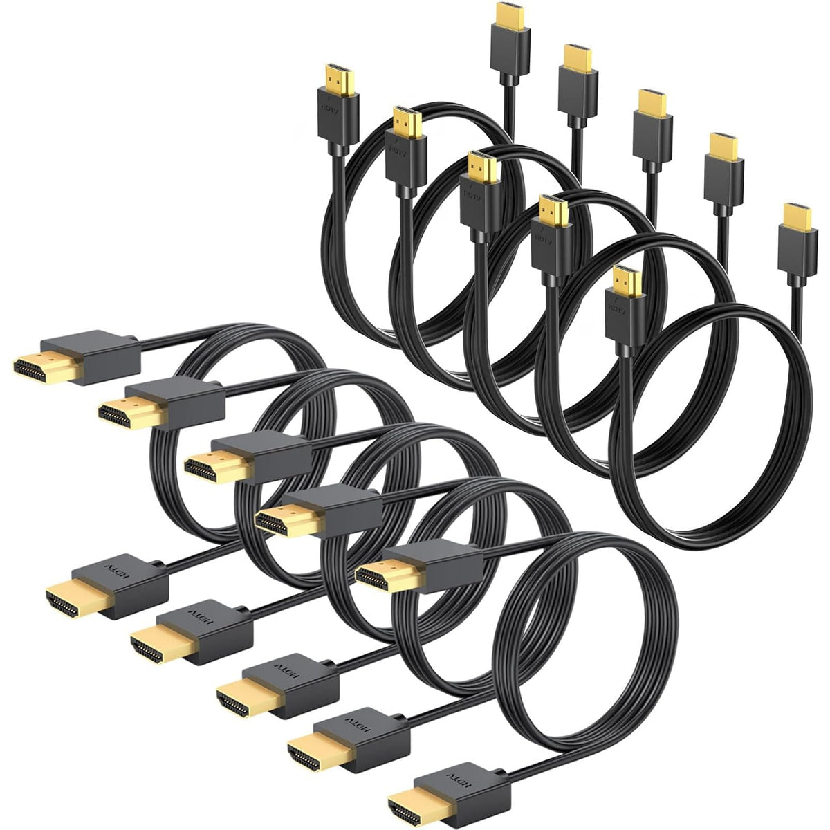 6FT 10-Pack, 4K 6FT Multi-pack,Shielded 2.0 6 4K@60Hz,2k@165/144Hz,HDCP 2.2, CL3 PS5, PS4, HDMI Cable HDMI to HDMI