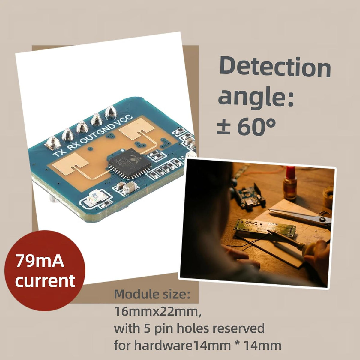EC Buying LD2410C HLK-LD2410 LD2410 24GHz Sensor Module Human Presence Radar Sensor Module Millimeter Wave Radar Sensor
