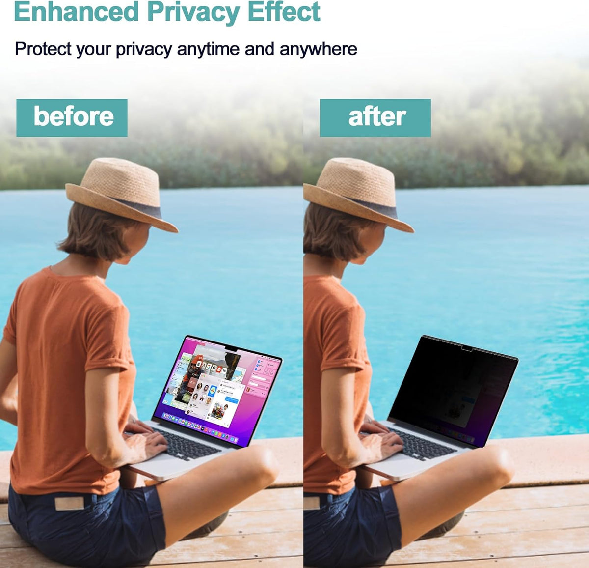 IPROKKO Magnetic MacBook Privacy Screen Protector, Compatible with MacBook Air 15Inch (2023-2025, M2 M3 M4) - A2941 A3114 A3241, Removable Matte Anti Glare Blue Light Filter for Mac Air 15.3" Laptop