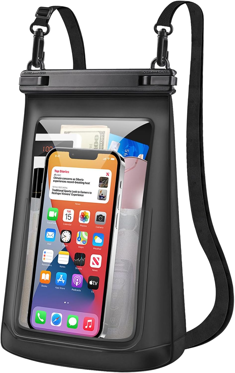 2L Large Waterproof Phone Pouch - [Oversized] [Floating] Waterproof Pouch for iPhone Galaxy Google and More, IPX8 Waterproof Dry Bag for Beach Vacation Belongings