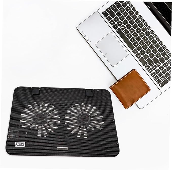 Alipis 6-inch Adjustable Speed Notebook Cooling Stand with Large Fan Laptop Holder Heat Dissipation Support for Gaming and Office Use Black