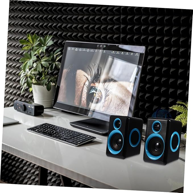 GALPADA Mini USB 2.0 Loudspeaker Box for Desktop Laptop Computer Compact Wired Surround Sound Speaker with Dc5v Power Suitable for Home Office and Gaming Use