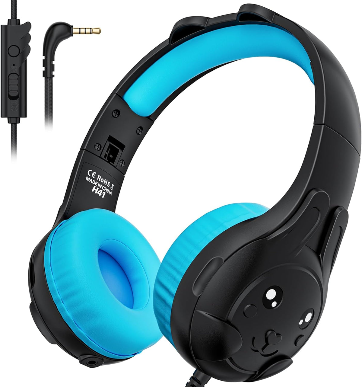 80/90dB 3.5mm ZIUMIER Kids Headphones, with Microphone, Volume Limiter, Audio Sharing Port, Wired Toddler Headphones