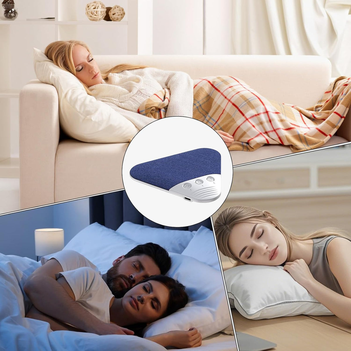 Generic Under Pillow Speaker, Sleep Speaker Under Pillow, White Noise Machine for Sleeping, Portable Device with Timer