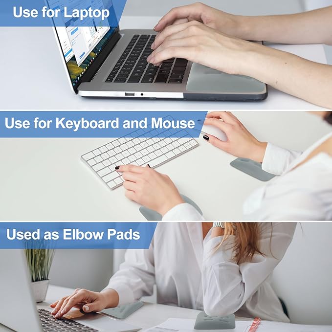 Upgraded Wrist Rest for Laptop Ergonomic Memory Foam Laptop Wrist Pads for Computer Keyboard Wrist Support Cushion for Typing (Greyish-Green)