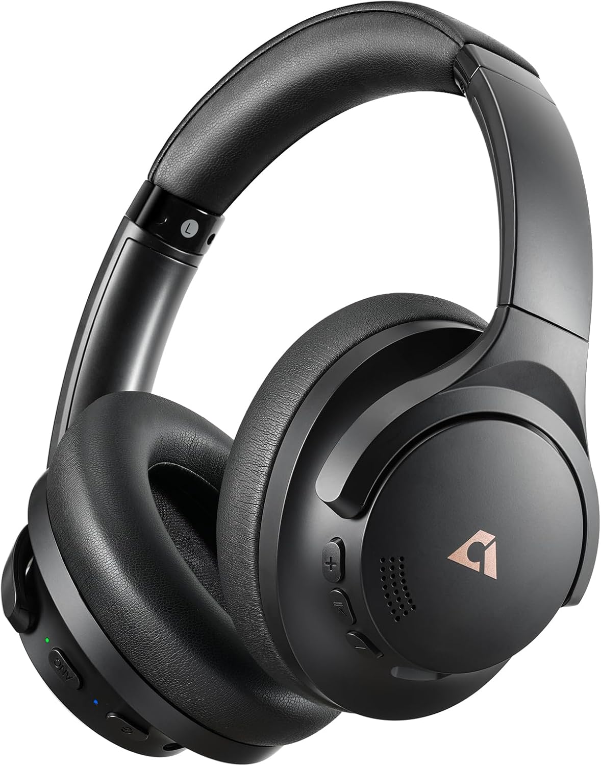 1Mii Y8+ Noise Cancelling Headphones Bluetooth, Wireless LDAC Hi-Res Audio, Custom EQ via App, 75H Playtime, Comfort Fit, Over Ear Headphones Foldable for Airplane Travel Home Office Black