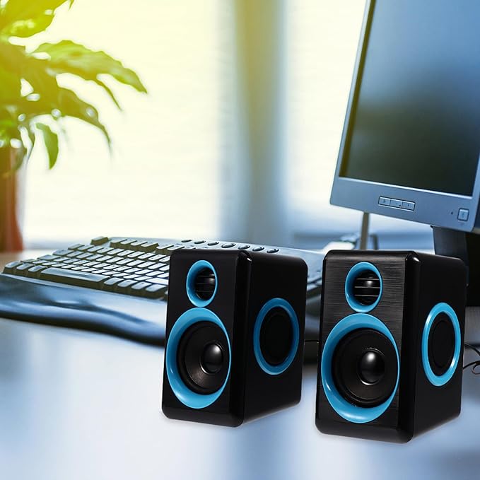 Zerodeko Mini USB 2.0 Laptop Speaker for Desktop Computer Compact Mini Speaker with Loud Diaphragm for Home Office Use Compatible with PC and Notebook