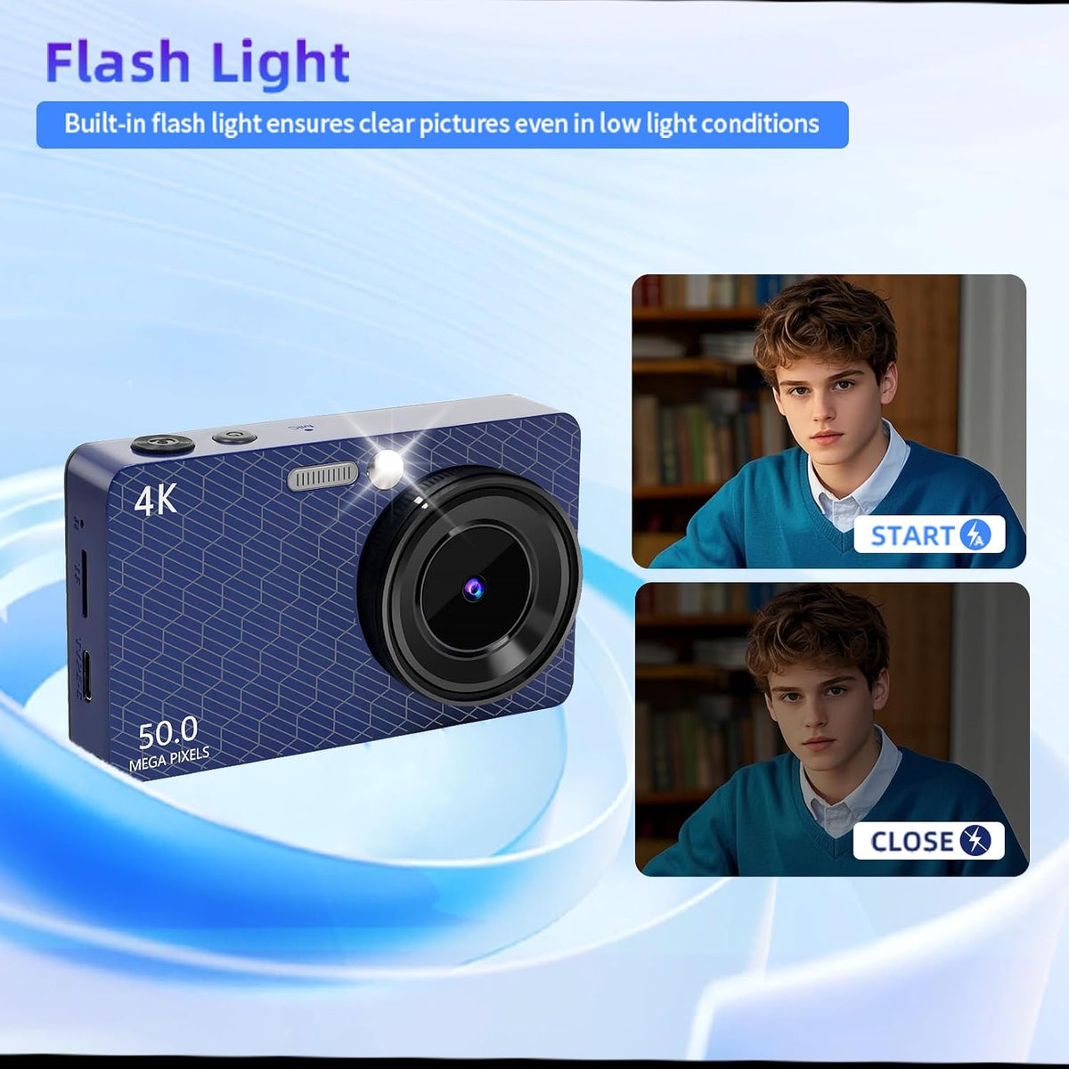 HUAZIX 4K 32GB 16X Digital Camera for Photography Autofocus, Point and Shoot Cameras with SD Card, Digital Zoom