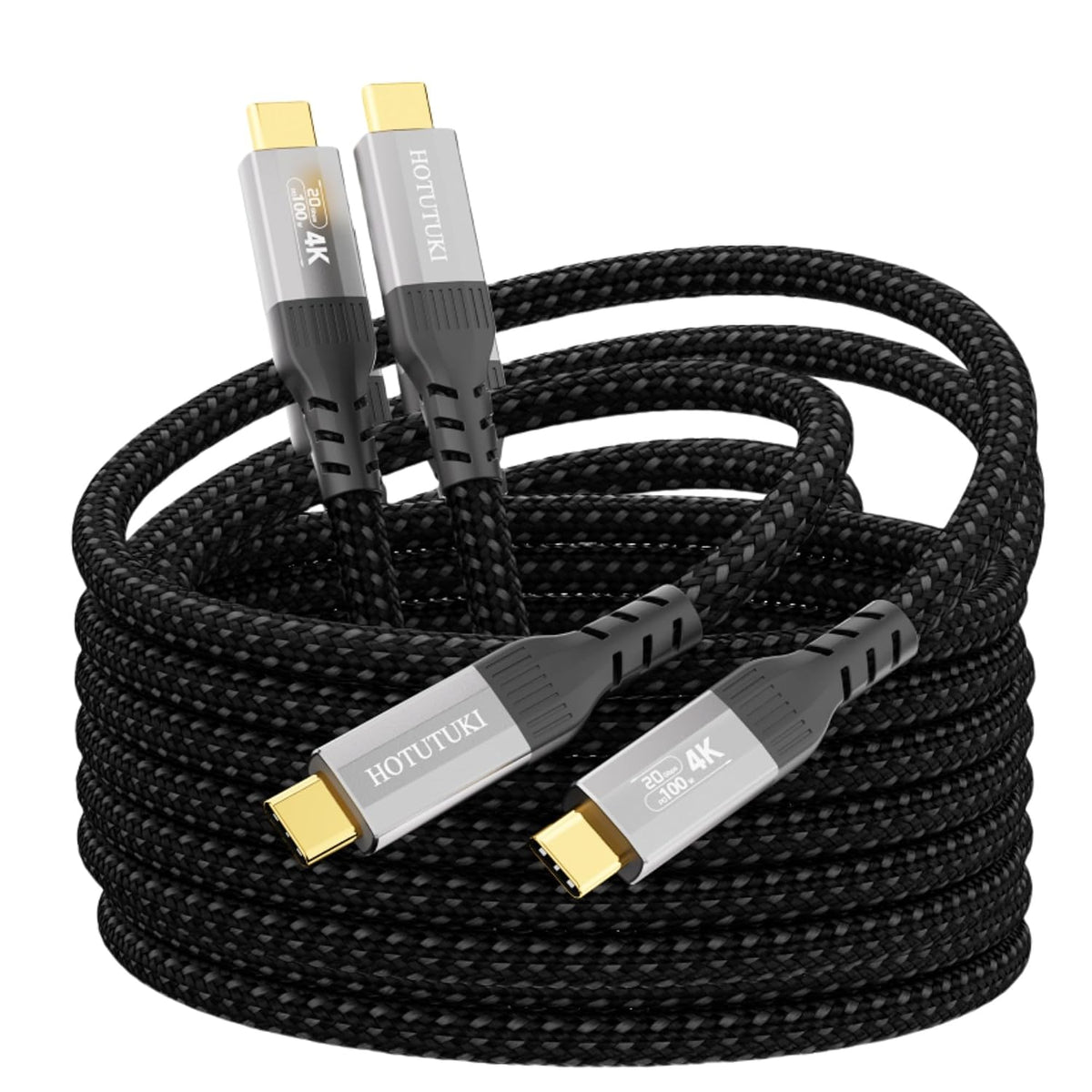HOTUTUKI 2-Pack 10FT Cables,20Gbps Cable,100W 3.2 2 4K 4/3 USB-c Data Charging USB Gen High Speed, Video Monitor Cord