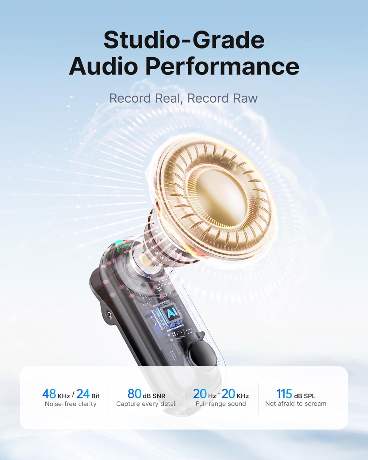 BOYA Magic Wireless Mini Microphones for iPhone/Android/PC/Camera, 4 Form-in-1 Mic, 7g Lightweight,AI Noise Reduction, 48kHz/24bit,APP Control, 328ft Range,Microphone for Recording(Stand not included)