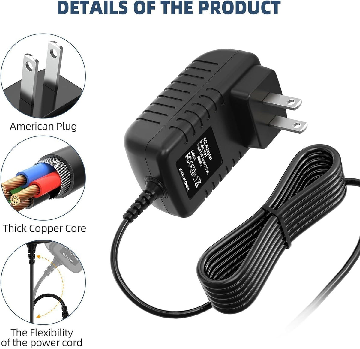 GUY-TECH 12V WDBMBA0000NBK AC-DC Adapter Power Supply for WD TV Play Media Player