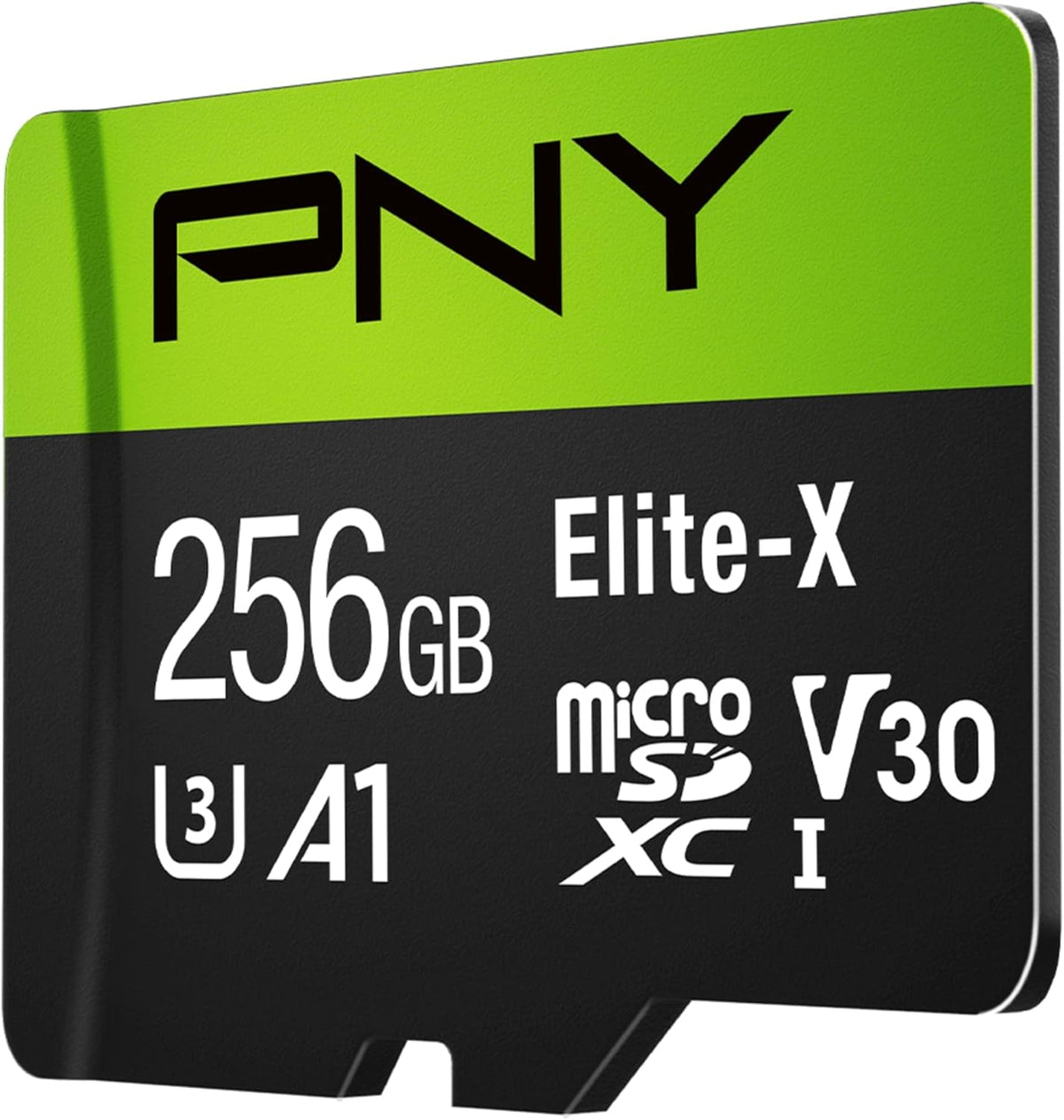 PNY 256GB Elite-X Class 10 U3 V30 microSDXC Flash Memory Card - 100MB/s, Class 10, U3, V30, A1, 4K UHD, Full HD, UHS-I, Micro SD
