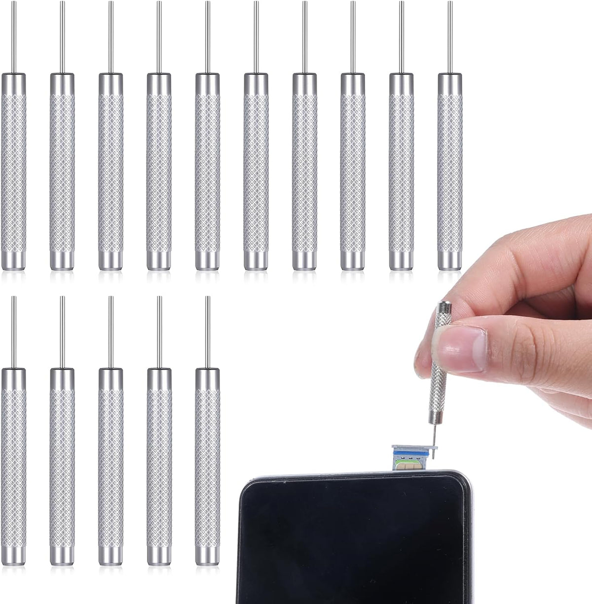 15 Pack SIM Card Tray Ejector Pin Tools, SIM Card Tray Removal Tool Ejector Pin for All Models Compatible with Samsung Galaxy HTC Google Sony