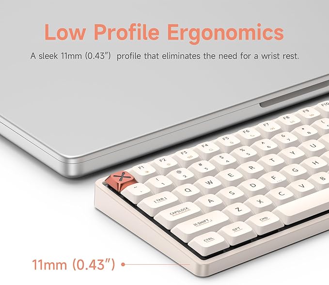 IQUNIX Magi75 Pro Low-Profile Wireless Mechanical Keyboard 75% Layout Hot-Swappable Creamy Linear RGB Backlit Full Aluminum VIA Customizable for Mac/Windows/Linux (Media Controls)