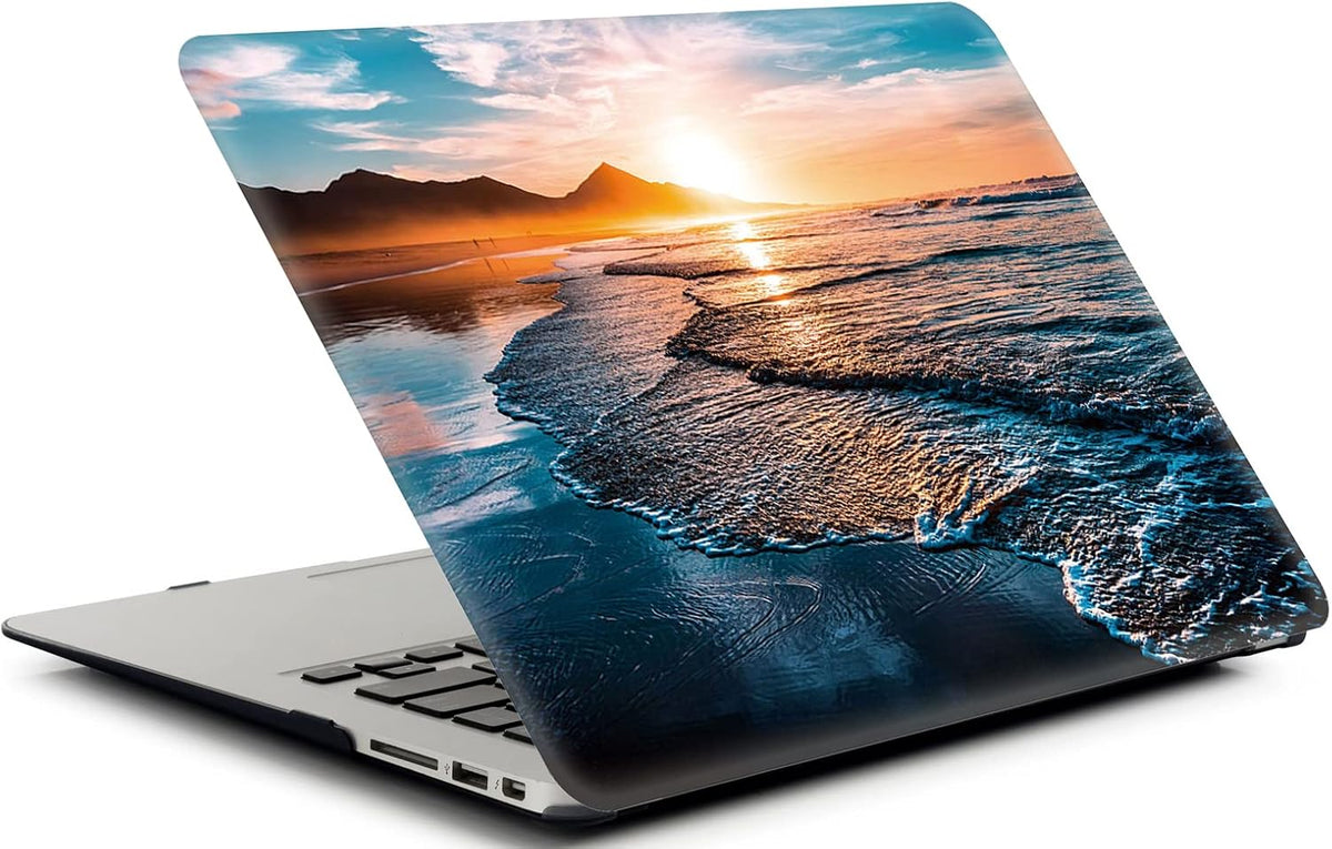 Beach Sunset Hard Case Compatible with MacBook Air 13 Inch Case 2017 2016 2015 2014 2013 2012 2011 2010 Release A1466/A1369,AMCJJ Plastic Hard Shell Cover & Keyboard Cover &Screen Protector