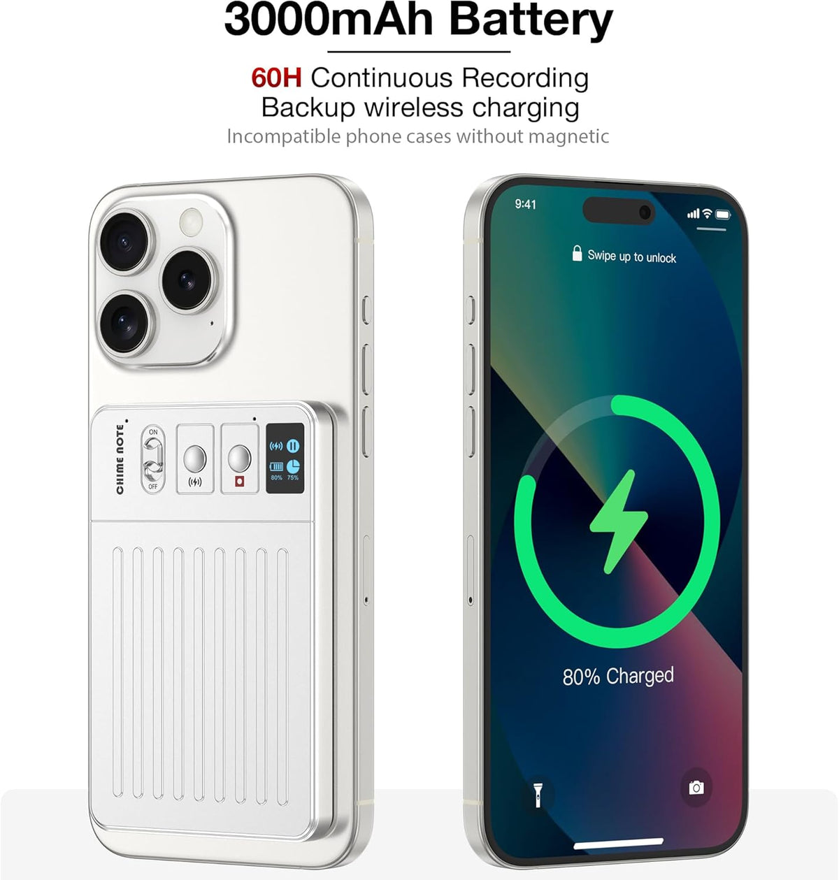 AI Voice Recorder Call Chatgpt, Digital Voice Recorder Support Free Audio Transcription and Text Summary,APP and Web Sync,107 Languages, 60H Recording, Applicable to Lecture, Meeting, Interview, etc