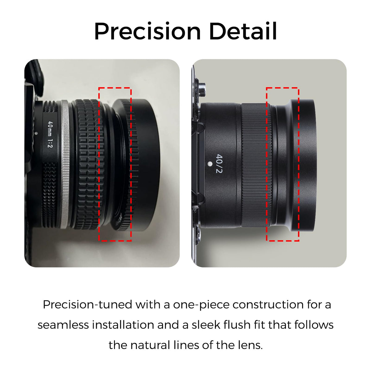 Camera Metal Lens Hood for Nikon Nikkor Z 40mm F2, Z 28mm f/2.8, Z 28mm f/2.8 Lens Compatible with 52mm UV UV Filters (Black)