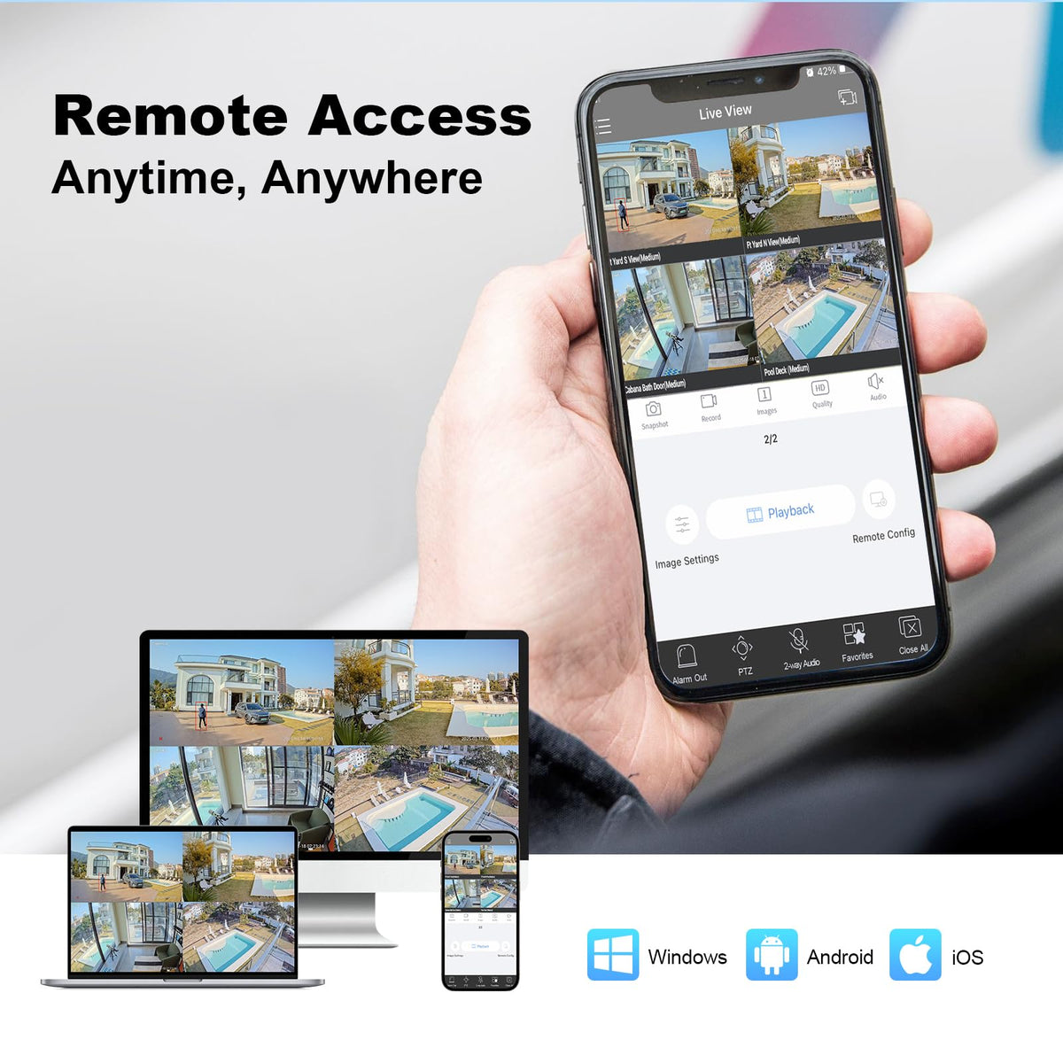 INNOSECU 8 Channel PoE NVR, 4K Network Video Recorder Works with 8MP/5MP/4MP IP Cameras, Human/Vehicle Detection, 1-SATA Up to 8TB, Pre-Install 2TB