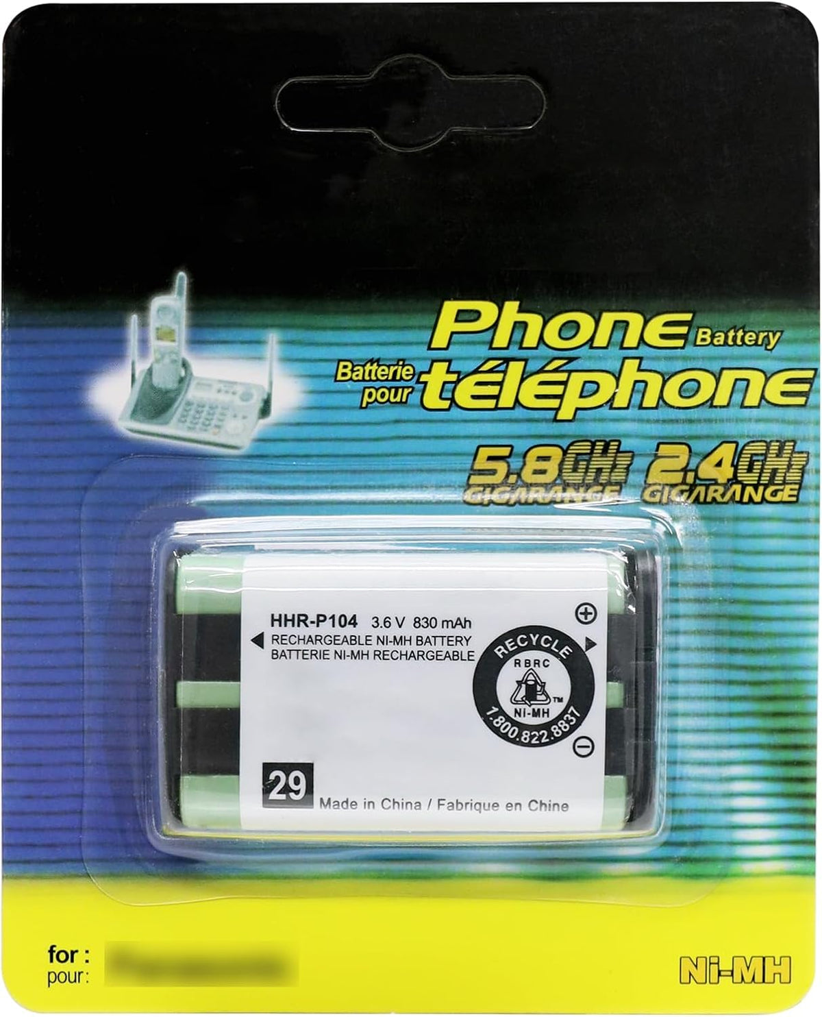 4PACK Cordless Phone HHR-P104 3.6V 830mAh Battery NI-MH AAA Rechargeable Battery for for Cordless Phones