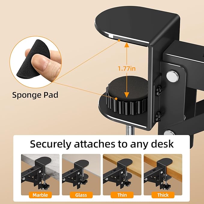 Ergonomic Desk Extender Tray 8.2x7.6 Table Mount Arm Wrist Rest Shelf 90° Foldable Elbow Support Sturdy Mouse Arm SupportClamp on Computer Arm Rest for Desk Office &amp Home UseWood