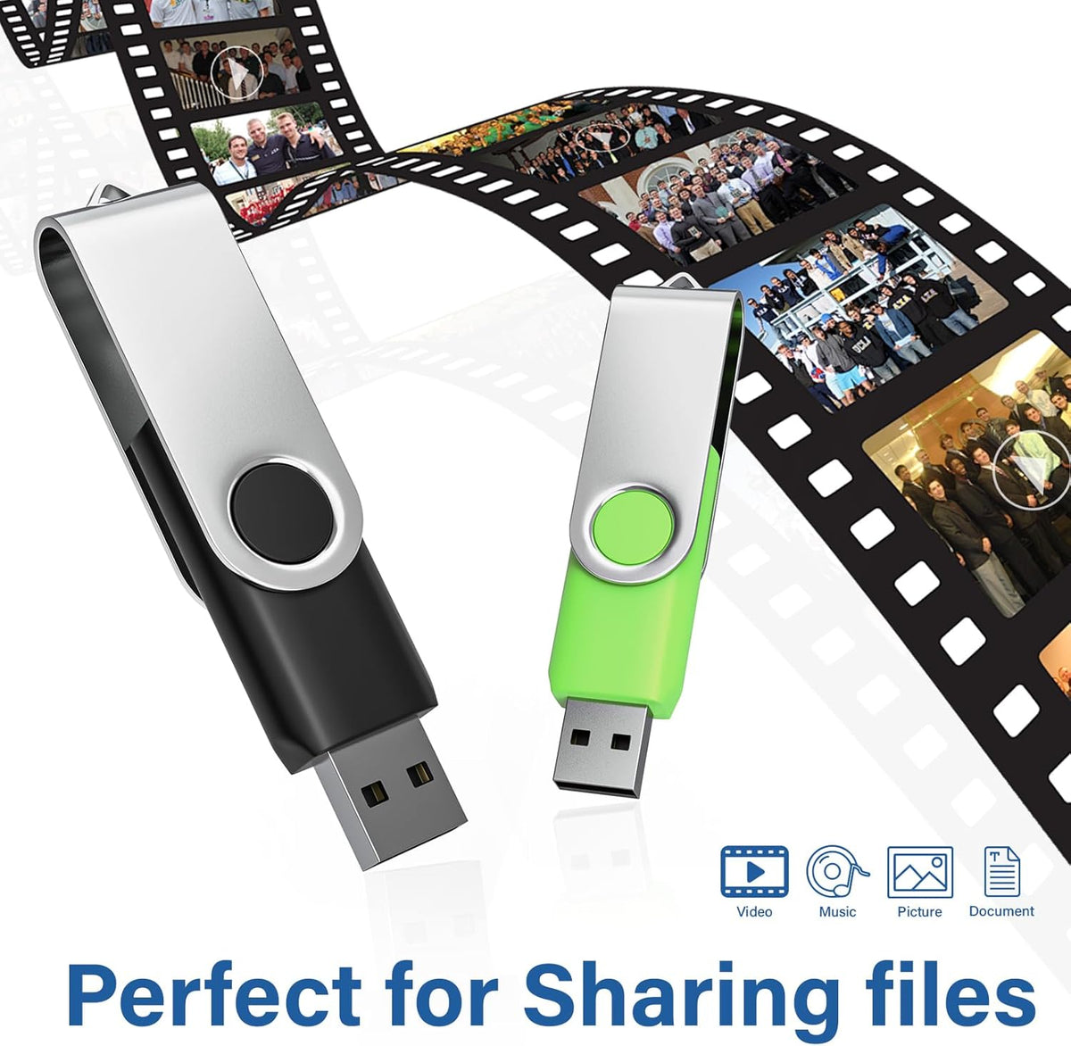 Flash Drives 16GB 20 Pack with Keychains, Swivel USB 2.0 Thumb Drives Bulk USB Drive Memory Stick Date Storage Pack (Mixcolors)