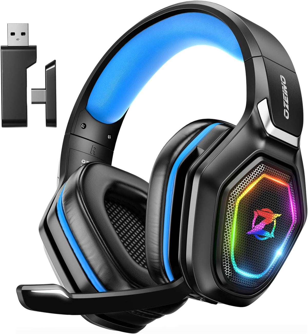 Wireless Gaming Headset for PC, Ps5, Ps4 with Flip Microphone