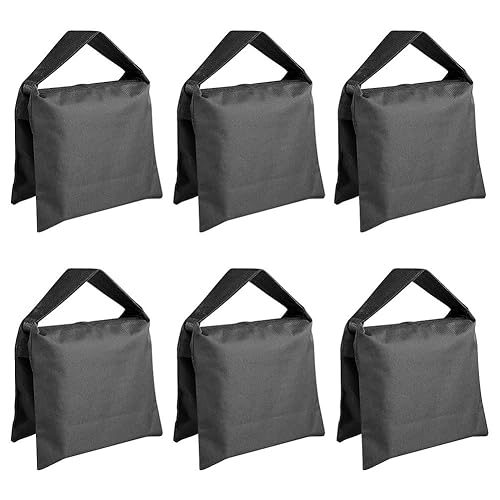 Neewer® 6 Pack Black Sand Bag Photography Studio Video Stage Film Saddlebag for Light Stands Boom Arms Tripods