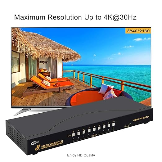 CKLau 4Kx2K HDMI KVM Switch 16 Port with Cables Rack Mount KVM Switch Support HDCP EDID for Windows Linux Mac Debian Ubuntu Fedora Raspberry Pi and Ubuntu
