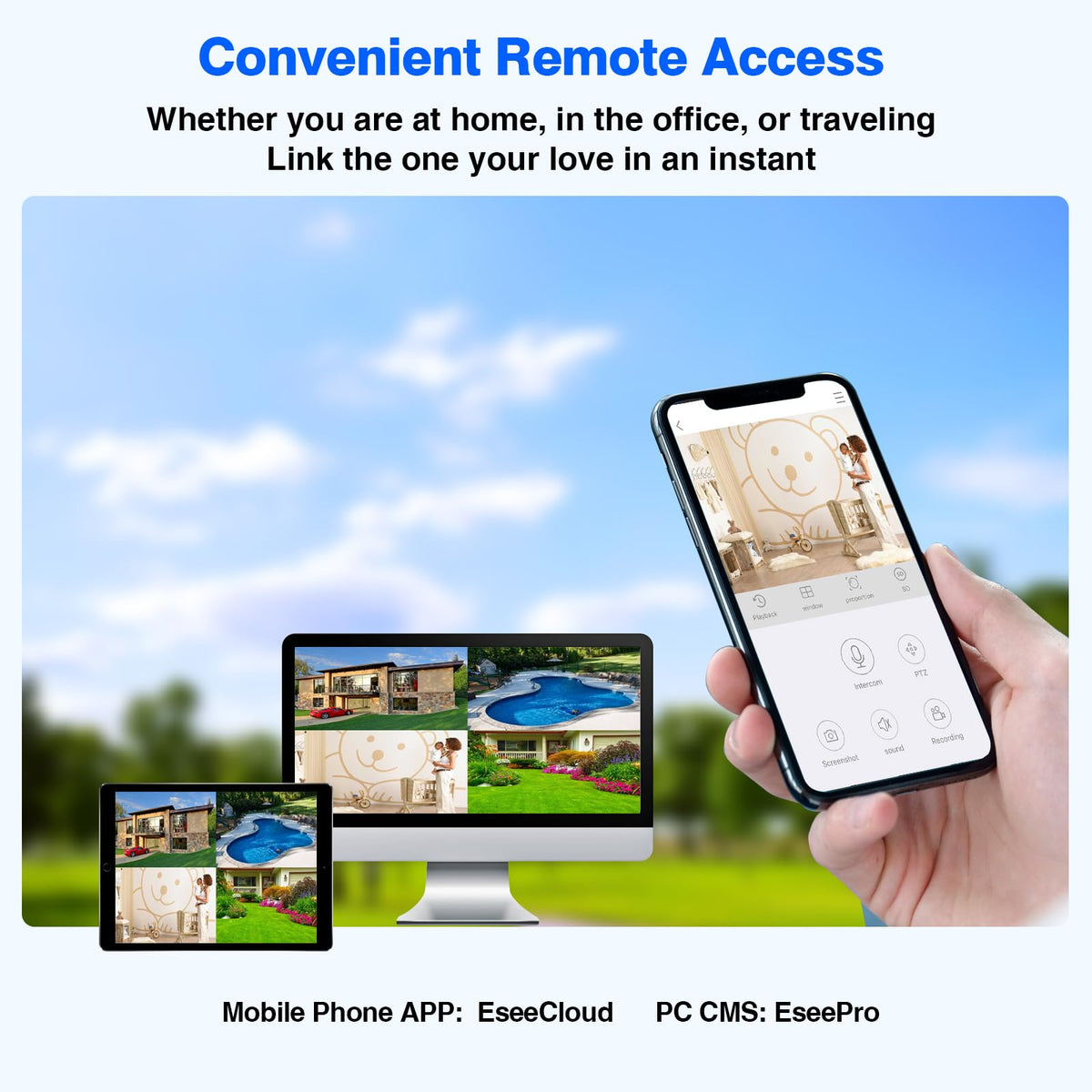 Cromorc Expandable 16CH NVR Wireless Security Camera System with 12.5" Monitor, 4PCS 5MP Surveillance Camera Human Detection, Spotlight, Siren Alarm