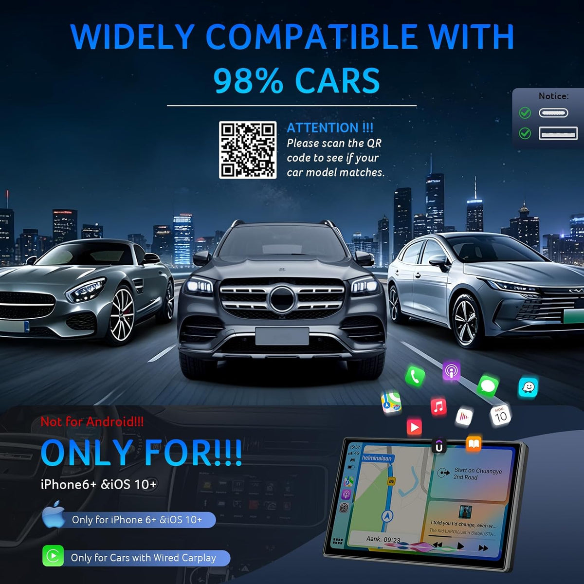 Acer Seamless Gadget CarPlay Wireless Adapter for Apple iPhone Wireless Apple CarPlay Wireless Adapter Upgrade Wired