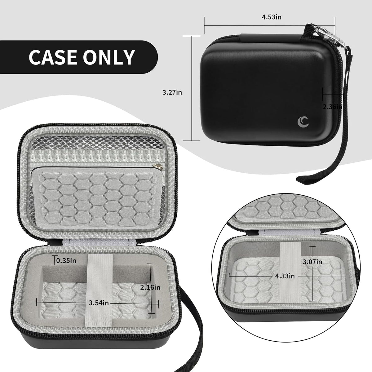 Carrying & Protective Case for Digital Camera, AbergBest 21 Mega Pixels 2.7" LCD Rechargeable HD/Kodak Pixpro/Canon PowerShot ELPH 180/190 / Sony DSCW800 / DSCW830 Cameras for Travel - Black