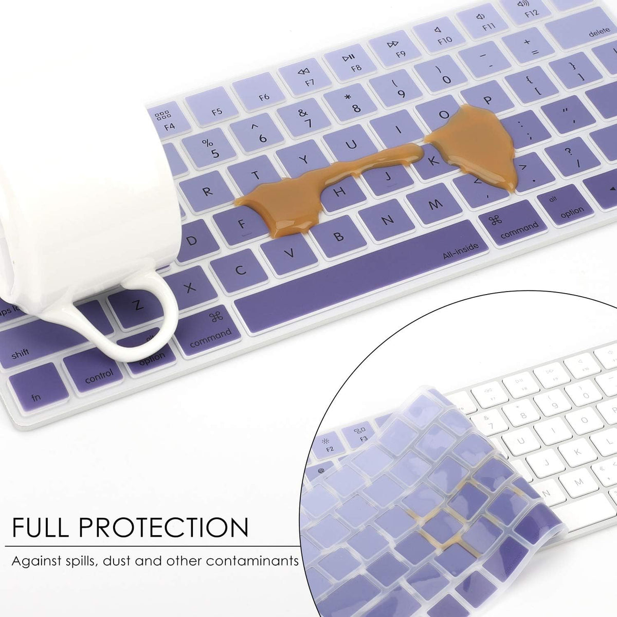 Allinside Ombre Deep Purple Cover for Apple Magic Keyboard (MLA22LL/A) with US Layout