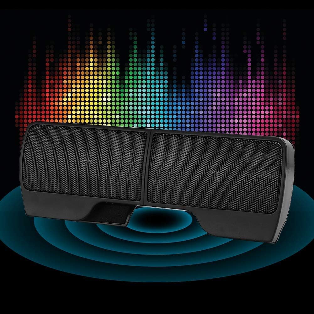 HERCHR 2W+2W 4 3.5mm Computer Speakers for Desktop PC, USB Plug-in, Wired Laptop Soundbar Speakers, Detachable Mini