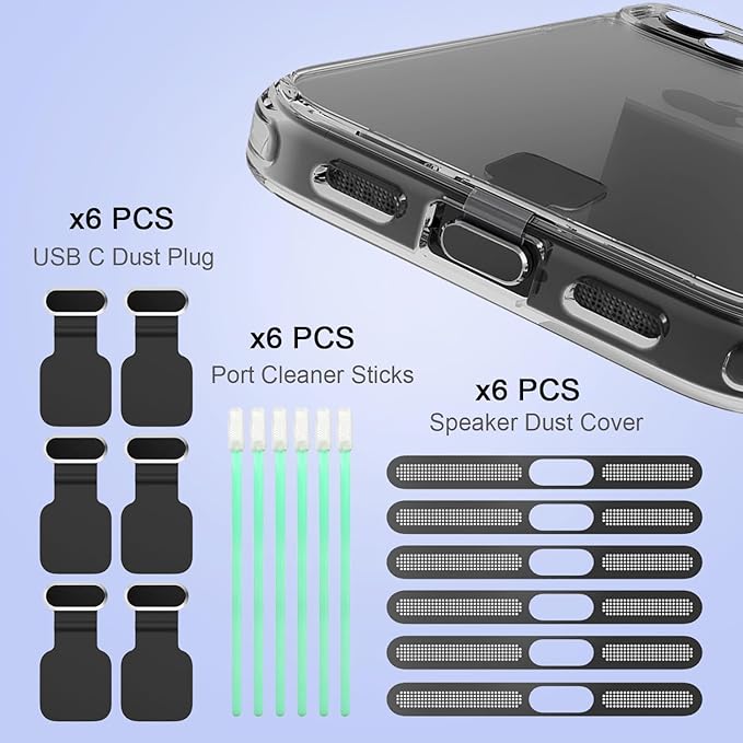 USB C Dust Plug with Speaker Dust Cover for iPhone 15/16 Pro,Plus,Pro Max