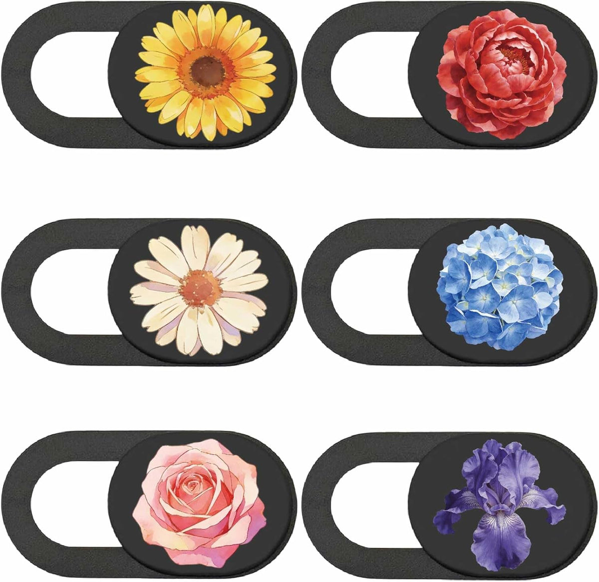 6Pcs 6 0.04 Inch Styles Cute Camera Cover Slide Flowers Privacy Guard Accessories, Webcam Cover Slide Ultra Thin