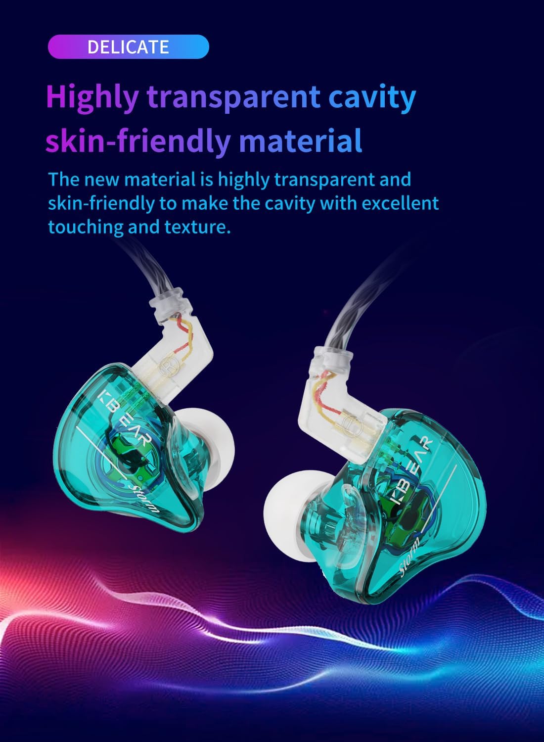 KBEAR Storm Wired Earbuds in Ear Headphones for Singers Musicians on Stage Studio Church,Crisp Clarity Sound Nice Round Bass IEM Earphones Monitor Hi Res Detachable OFC Silver-Plated Cable