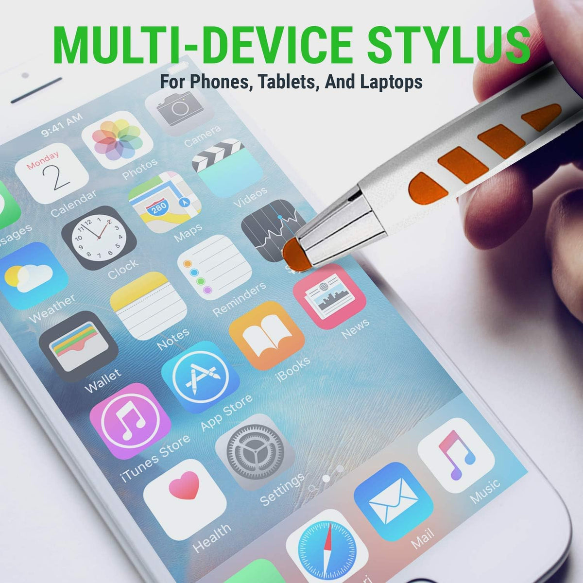 Stylus Pens - 2 in 1 Touch Screen & Writing Pen, Sensitive Stylus Tip - for Most Touchscreen Devices - Assorted Barrel Colors, Black Ink, 7 Pack