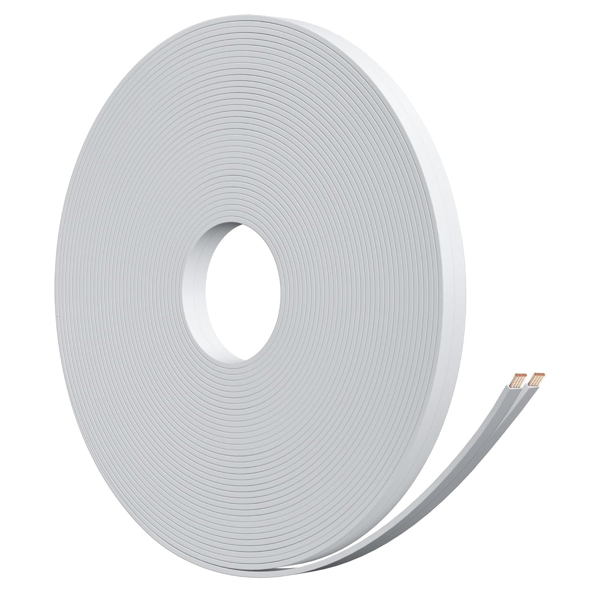 14 30 14/2 CL2 HiFind Premium Gauge Flat Speaker Cable Wire Ft White, OFC Electrical Low Voltage Audio Wire AWG, Thin