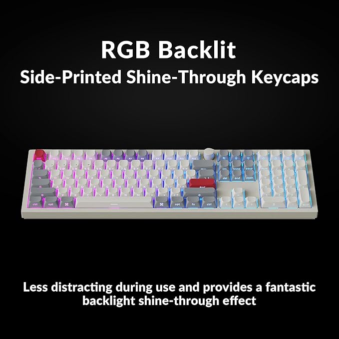 Keychron Q6 Max QMK/LAUNCHER Wireless Bluetooth/2.4 GHz/USB-C Wired Custom Mechanical Keyboard Full Size Programmable Knob RGB Backlit Hot-Swappable Gateron Brown Switch for Mac Windows Linux - White