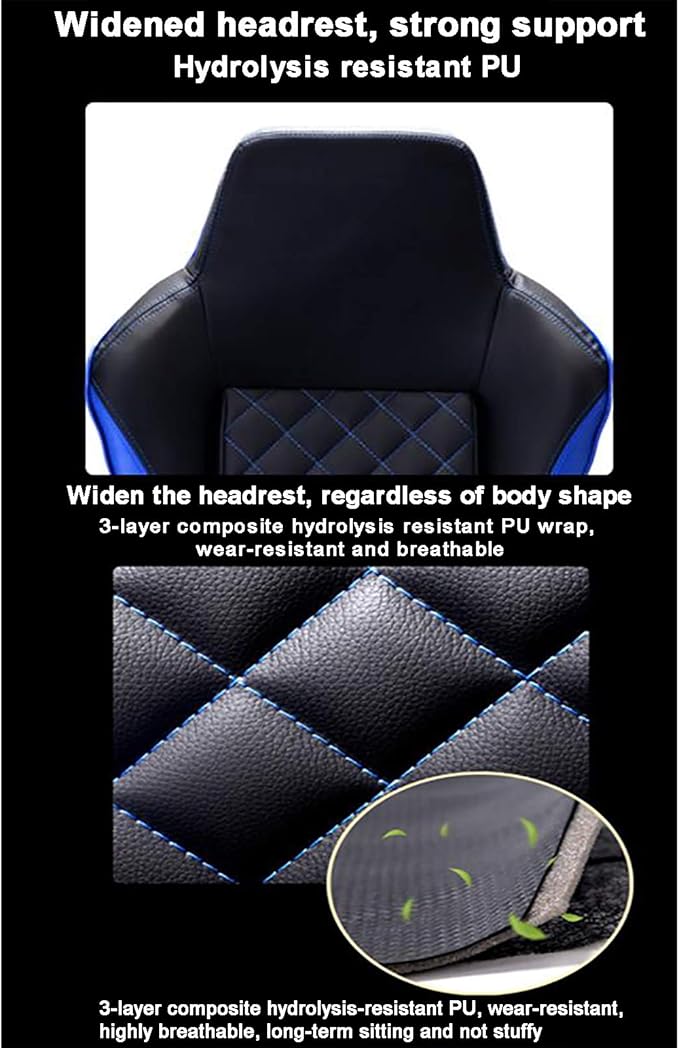 Office Chair Gaming Chair Computer Chair Andrgonomic High Back Gamer Chair with HeadrestRacing Game Chair PU Leather Gaming ChairHeight Adjustable Recliner Swivel Office Chair and-Sports C